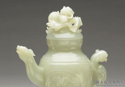 图片[2]-Jade vessel imitating a bronze he with dragon and bird design, Qing dynasty, Qianlong reign (1736-1795)-China Archive